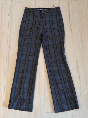 Banana Republic Gray and Blue Plaid Trousers